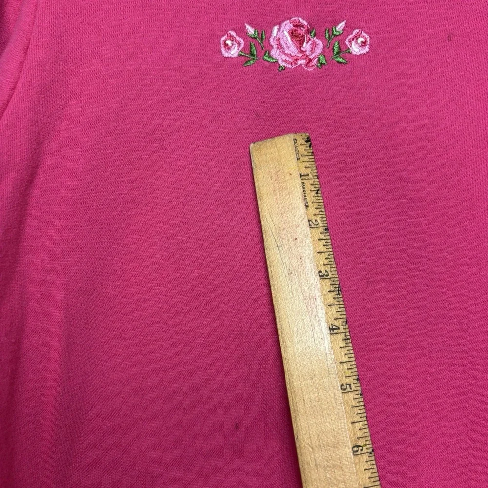 Vintage 1990s Oshkosh B'Gosh‎ USA Girls 4T Embroidered Rose Pullover Sweatshirt
